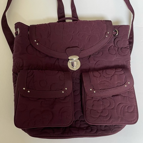 Vera Bradley Plum and Floral Quilted Backpack - Picture 15 of 15